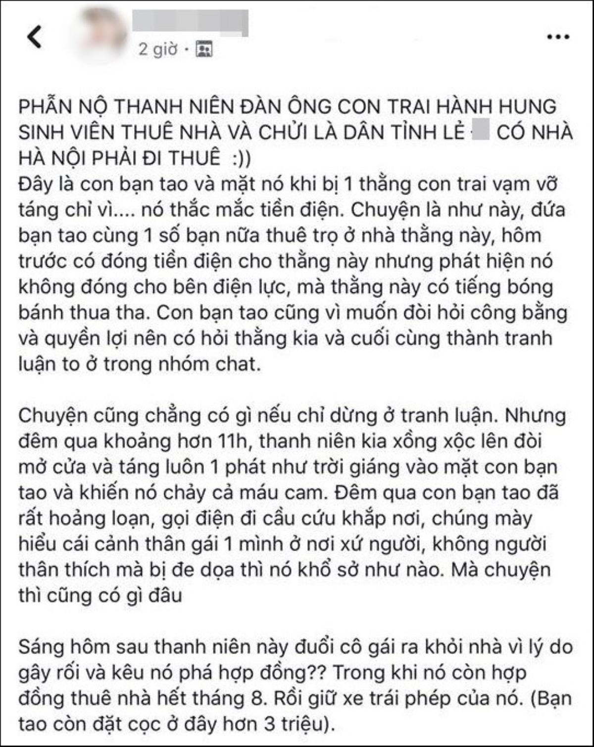 Một nữ sinh thuê trọ bị nam chủ nhà tát vào mặt sau thắc mắc: 'Tại sao thu tiền bọn em rồi mà cuối tháng còn chưa đóng tiền điện?' Ảnh 1