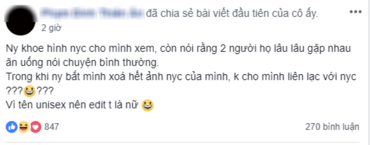 Đăng đàn tố bạn trai nhắn tin, đi ăn với người yêu cũ trong khi bắt mình cắt toàn bộ liên lạc, 500 anh em đồng loạt vote chia tay Ảnh 1