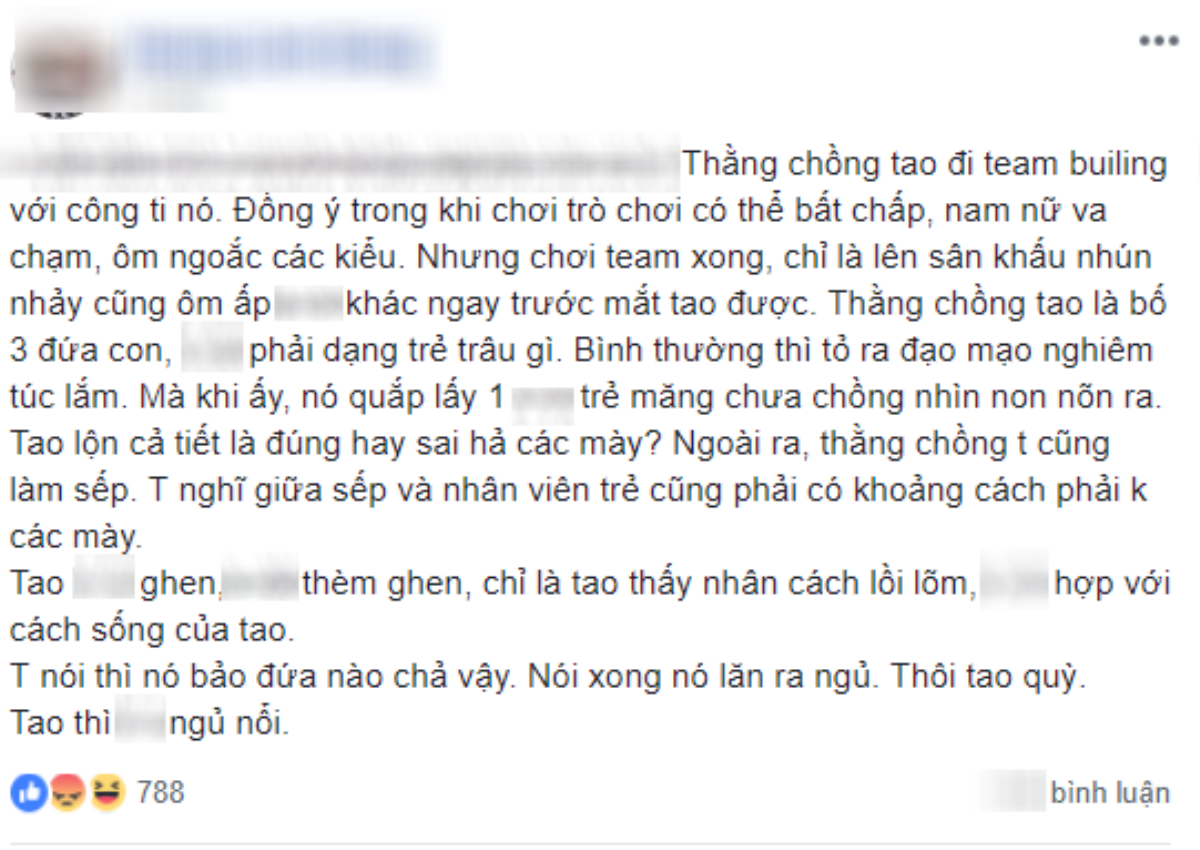 Mẹ 3 con sôi máu vì chồng đưa đi du lịch cùng công ty vẫn thản nhiên ôm nhân viên trẻ đẹp, hội chị em nhao nhao hiến kế Ảnh 1