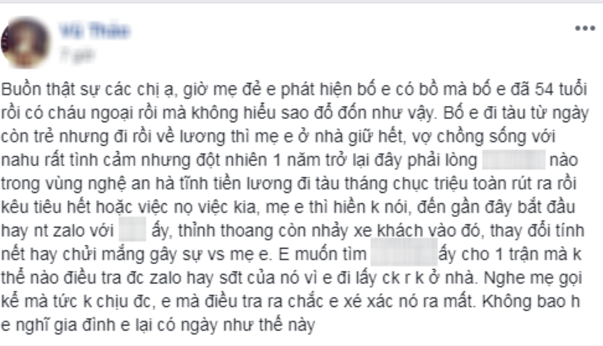 Cô nàng đăng đàn hỏi cách 'xử' bồ nhí của bố một cách êm thấm nhưng dân tình chỉ chú ý người hiến kế Ảnh 1