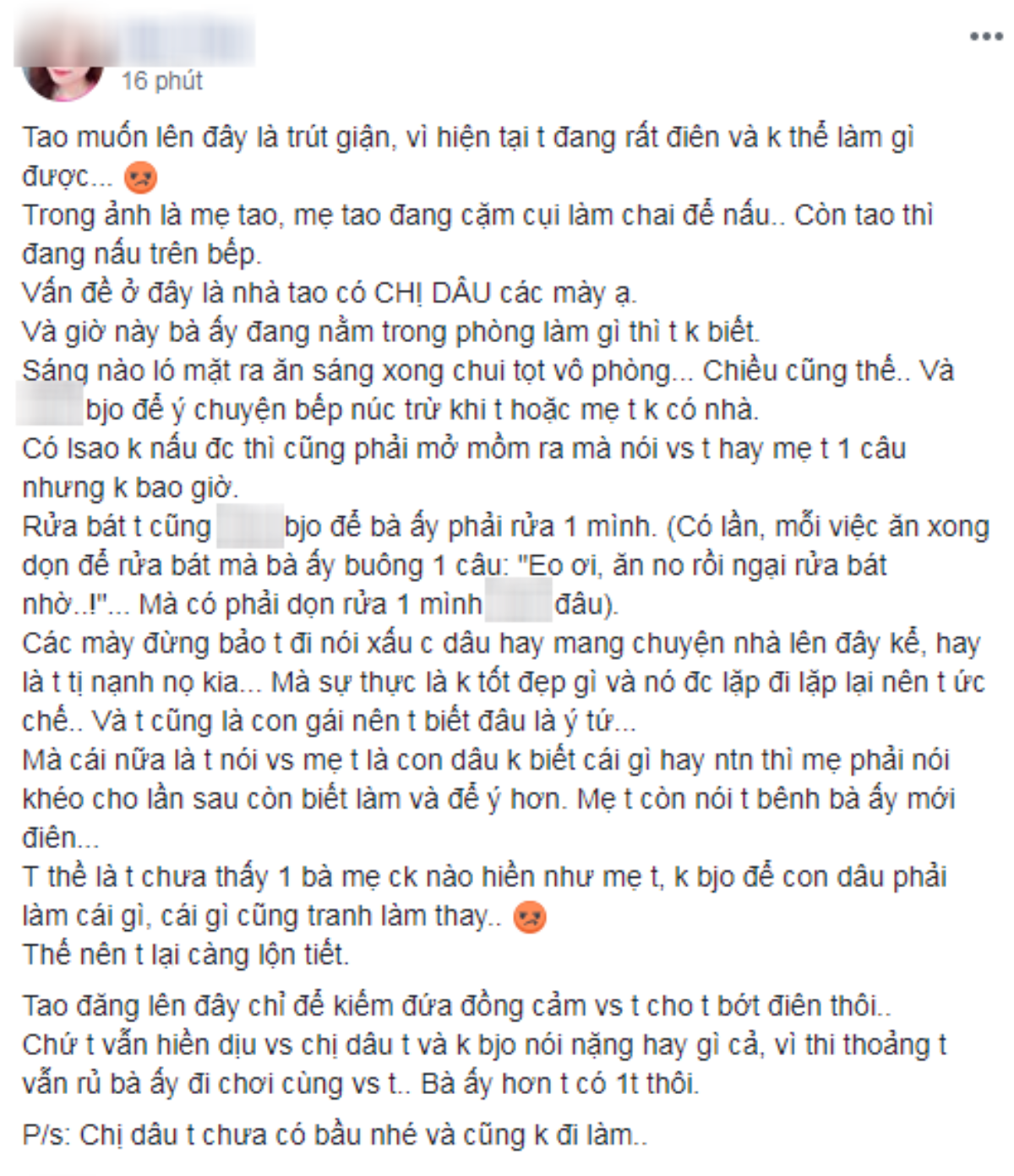 Nàng dâu mặc kệ mẹ chồng một mình làm việc nhà dù chẳng mang thai cũng không đi làm và đây là phản ứng bất ngờ từ hội chị em! Ảnh 1