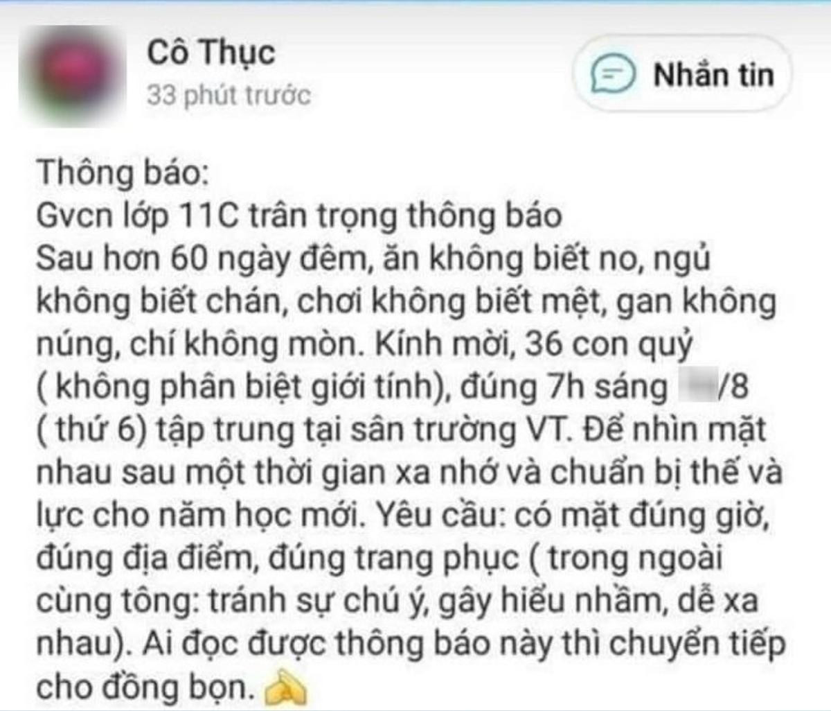 Cô giáo 'lầy nhất hệ mặt trời': Ngày đi học trở lại gửi ngay bảng thông báo khiến học sinh 'cưng muốn xỉu' Ảnh 1