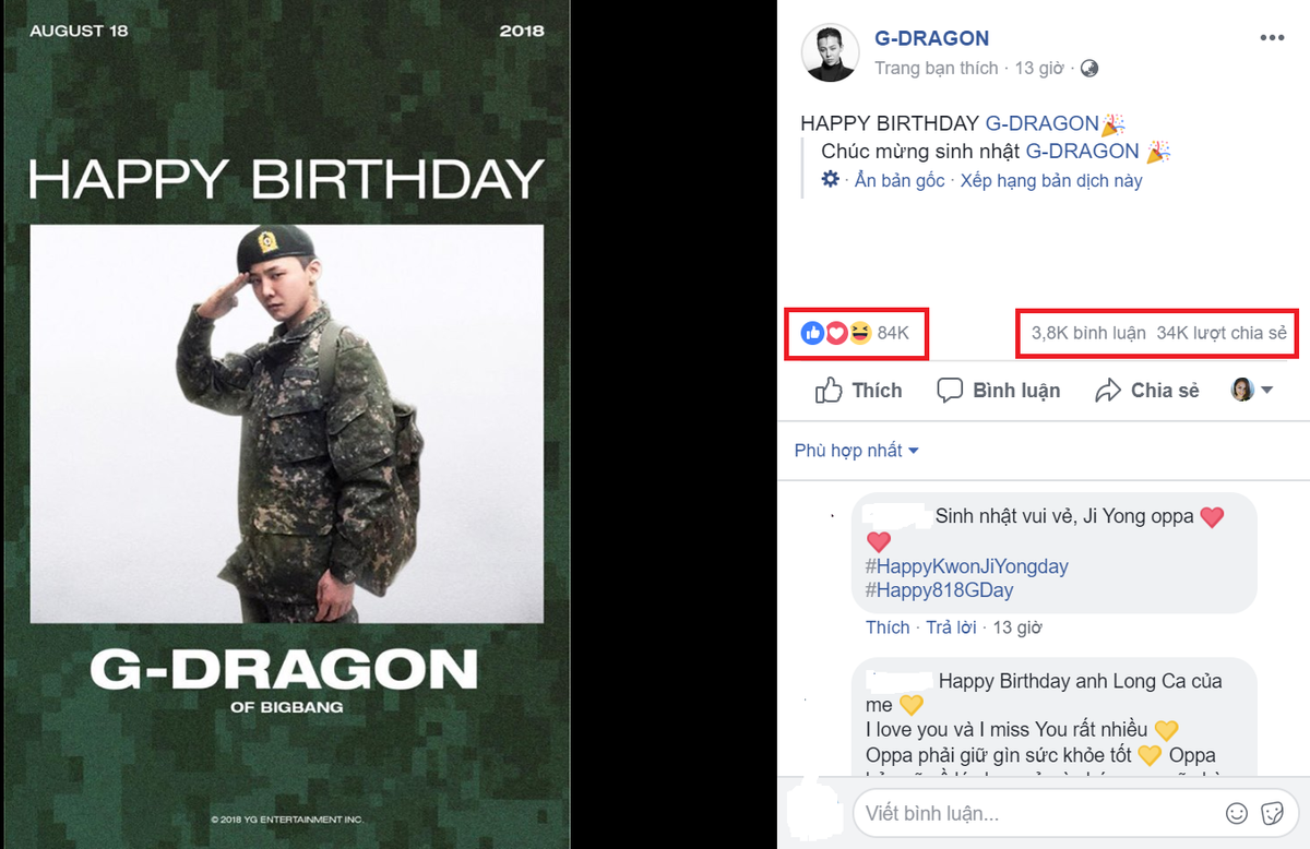 Vắng mặt nhân vật chính, fan Hàn Quốc và thế giới chúc mừng sinh nhật thứ 31 của G-Dragon ra sao? Ảnh 4