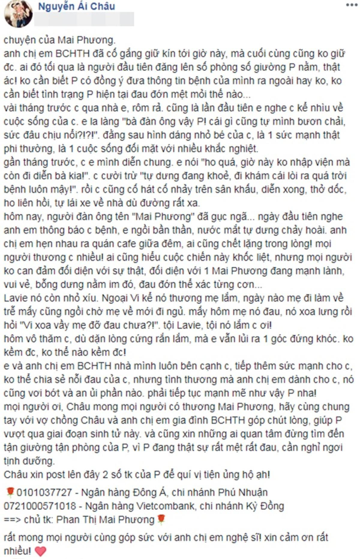 'Người đàn ông' Mai Phương kiên cường ngày nào 'bỗng dưng nằm im đó, đau đớn thể xác từng cơn' Ảnh 2