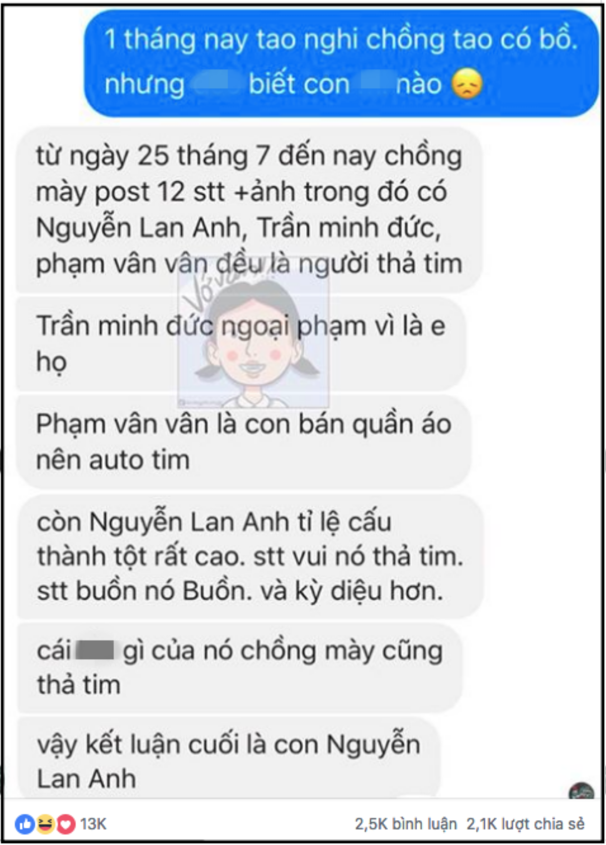 Chỉ từ một status mà chồng bị bạn vợ 'bóc phốt' ngoại tình, hội chị em khẳng định: 'Đừng giấu phụ nữ bất kỳ điều gì!' Ảnh 1