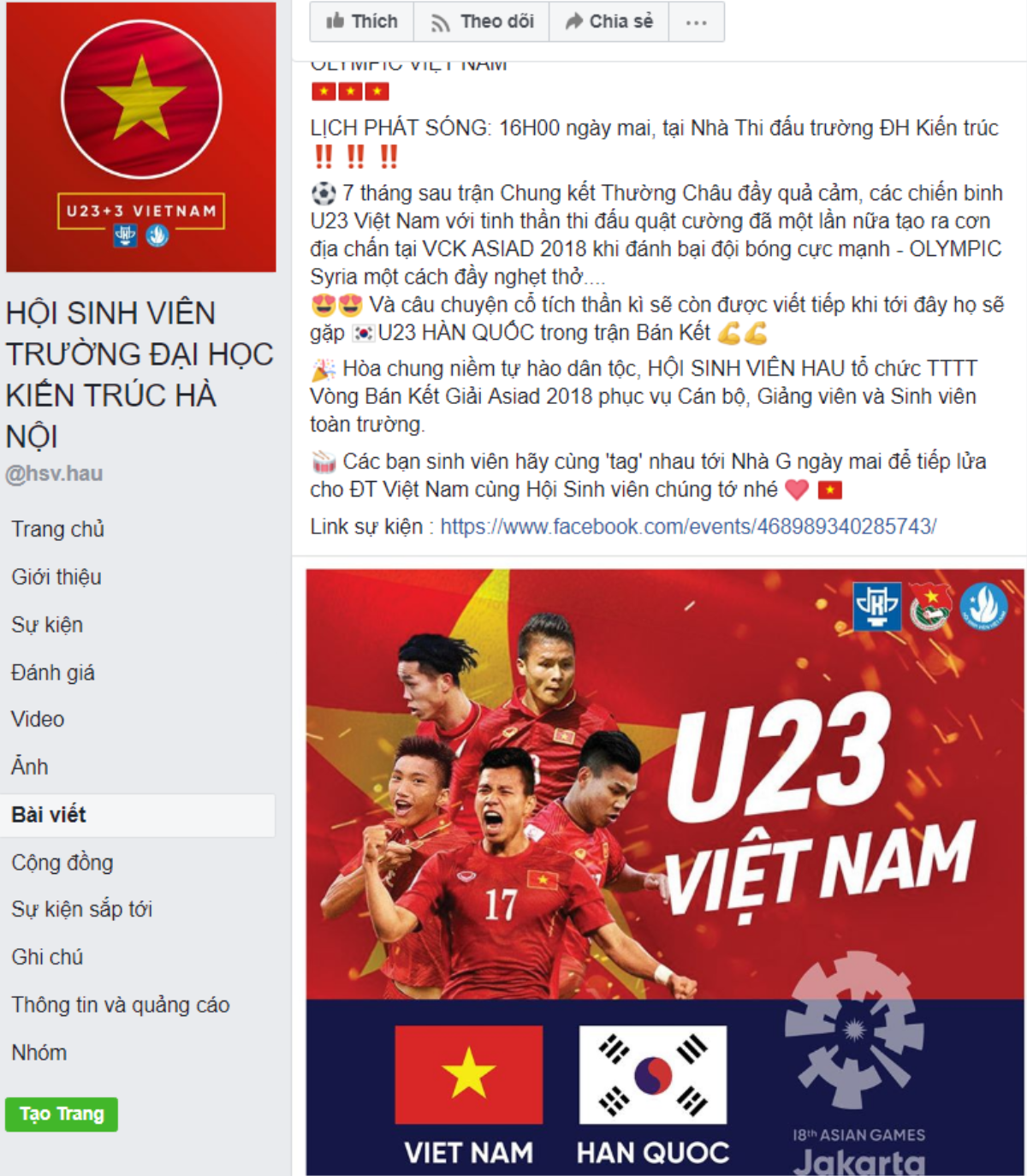 Cổ vũ Olympic Việt Nam đá bán kết ASIAD, hàng loạt trường Đại học cho sinh viên nghỉ và tổ chức xem offline siêu hoành tráng Ảnh 4