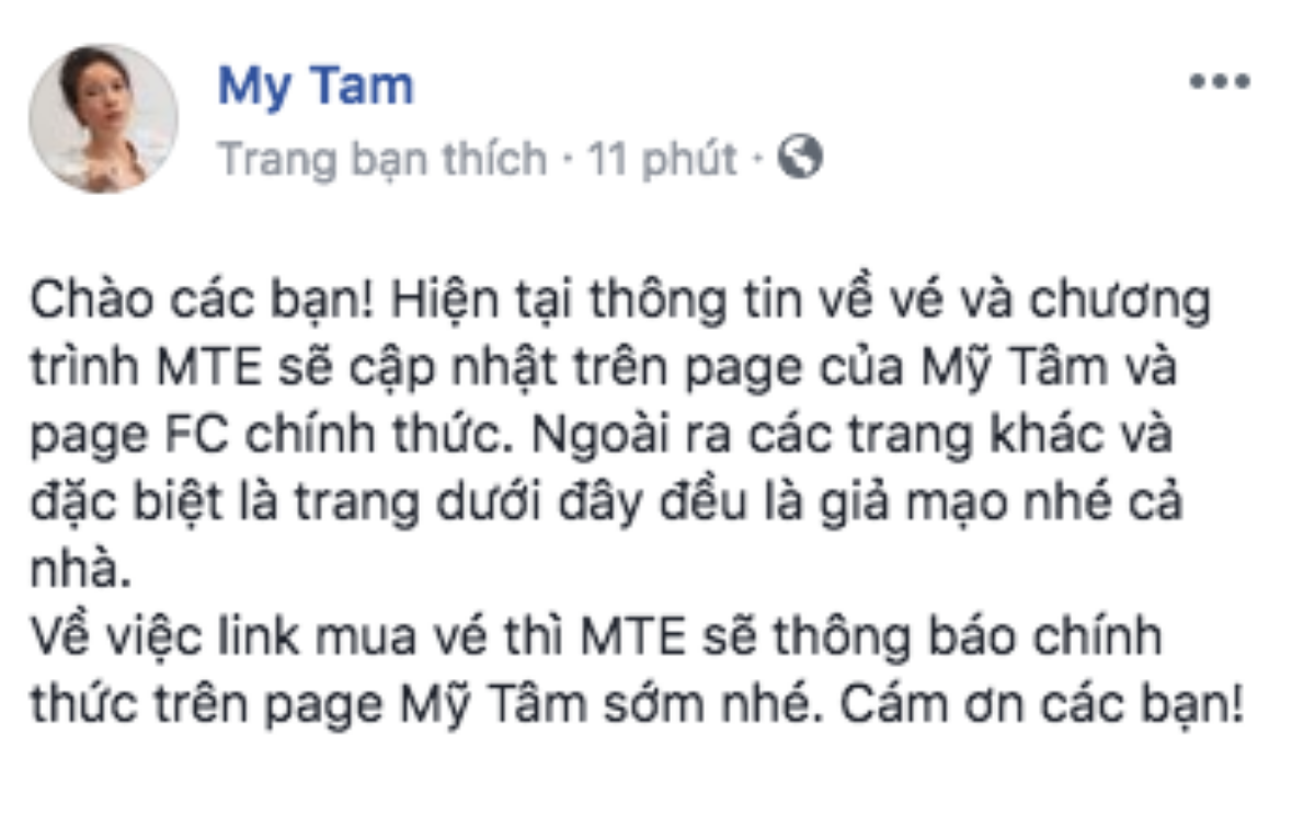 Xuất hiện fanpage giả bán vé solo Concert tại Hàn Quốc của Mỹ Tâm: 'Họa mi tóc nâu' lập tức lên tiếng Ảnh 2