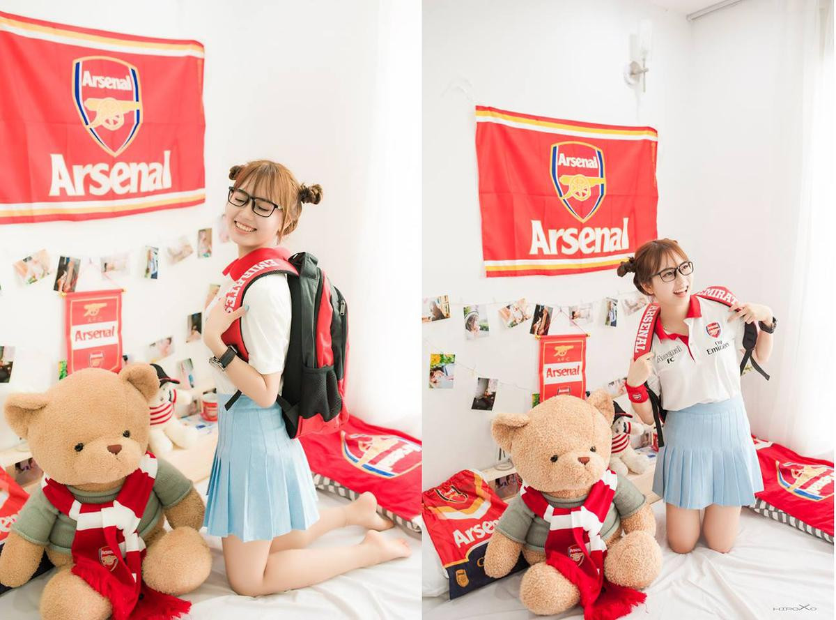 Cựu nữ sinh Học viện Nông nghiệp: Fan girl đội tuyển Arsenal có thân hình nóng bỏng, hút ngàn lượt followers. Ảnh 2