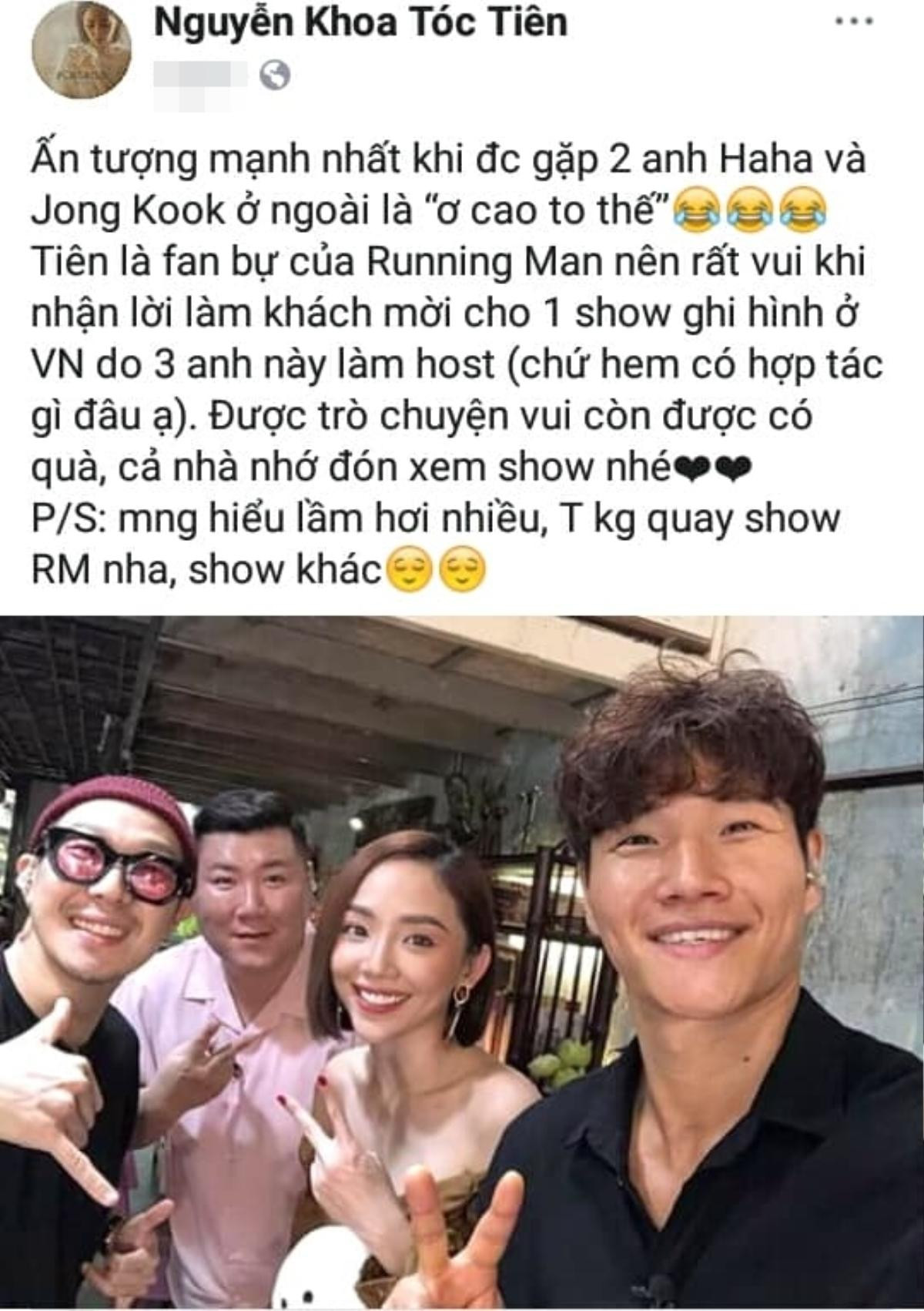 Tóc Tiên 'bắt tay' làm khách mời cho show ghi hình của bộ đôi đình đám Running Man - Kim Jong Kook và Haha Ảnh 2