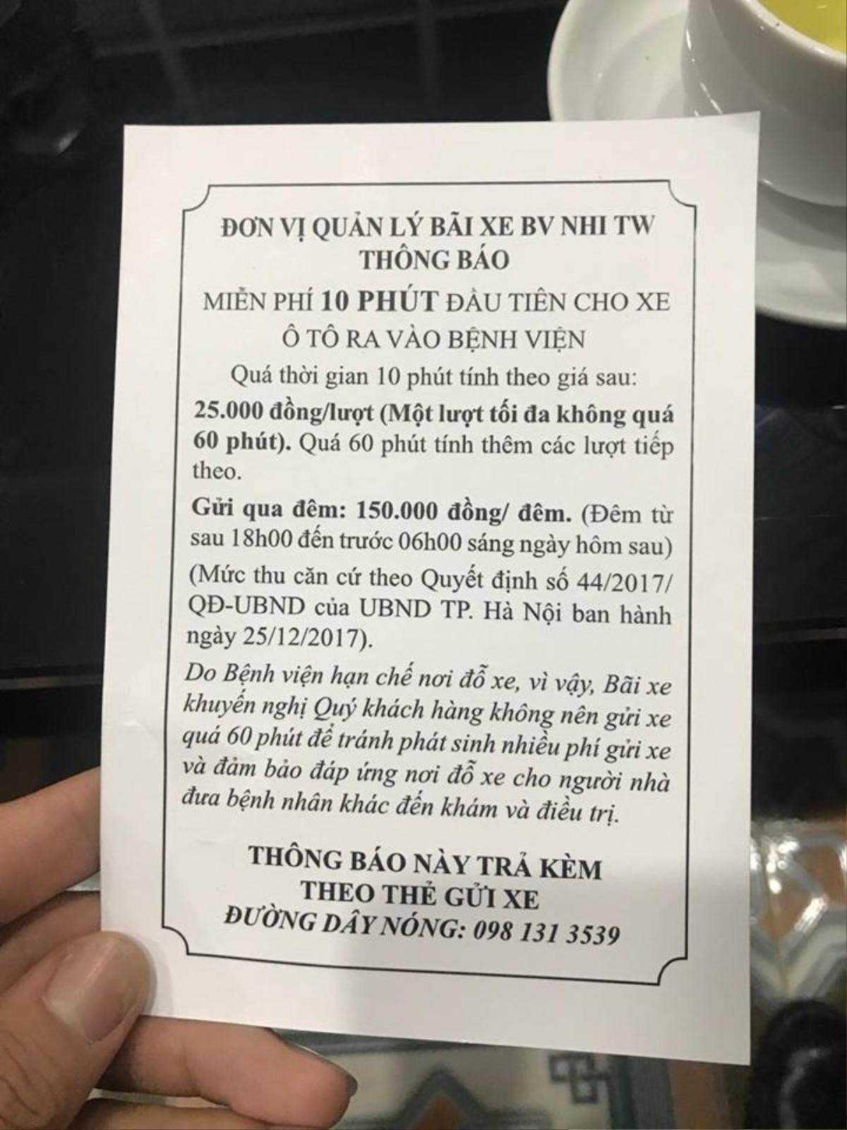 Bị tố 'chặt chém' 1,7 triệu đồng 3 ngày gửi xe, quản lý bãi xe viện Nhi TƯ khẳng định 'thu đúng theo quy định' Ảnh 3