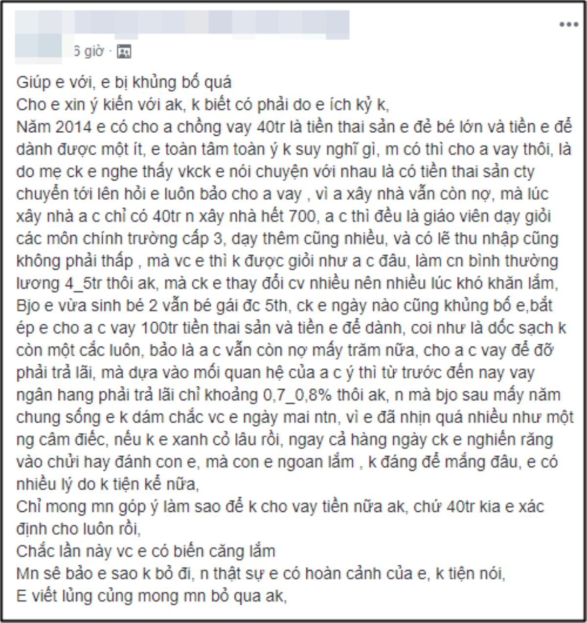 Nàng dâu trẻ khốn khổ vì không cho anh chồng vay 100 triệu trả nợ xây nhà, biết ngọn nguồn ai cũng phẫn nộ thay Ảnh 1