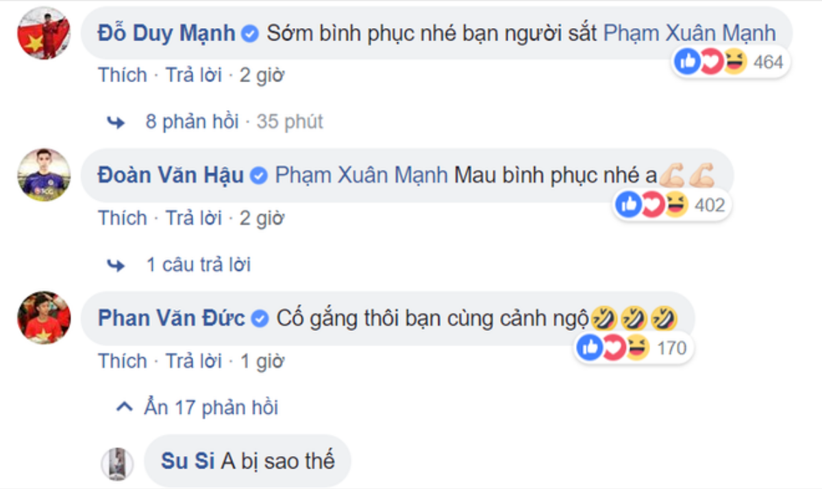 Chết cười với phản ứng của Đức Huy khi thấy Xuân Mạnh đăng ảnh bị chấn thương ở chân Ảnh 2