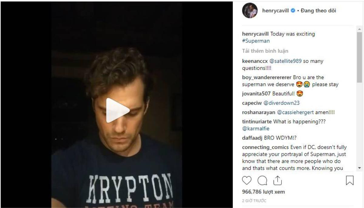 Henry Cavill đăng clip sau tin đồn bỏ vai Superman, fan muốn anh gia nhập Marvel Ảnh 1