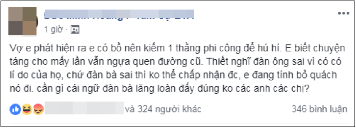 Đăng đàn tố vợ lăng loàn với 'phi công trẻ', người chồng bị ném đá ngược vì 'tội tày đình' Ảnh 1