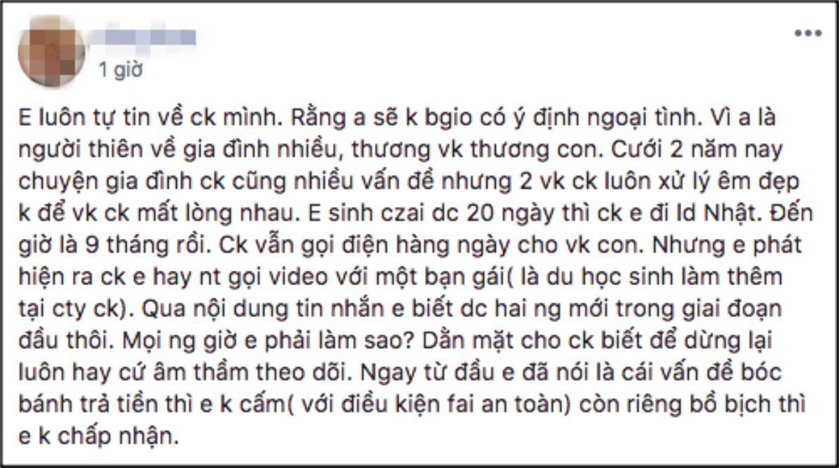 Xin tư vấn khi chồng nhen nhóm ý định ngoại tình, vợ trẻ nào ngờ bị chị em mắng te tua vì lý do này Ảnh 1