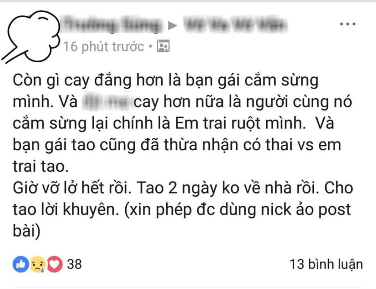 Chàng trai đăng đàn tố người yêu cắm sừng mà tình địch lại chính là cậu em trai, dân mạng 'triệu hồi' Phó Hằng Ảnh 1