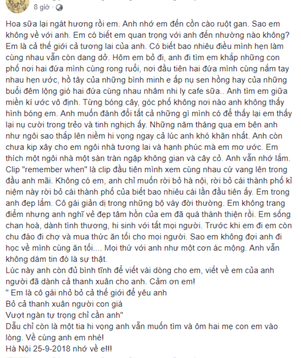 Vụ người mẹ trẻ bỏ nhà đi mất tích, thi thể được tìm thấy ở sông Hồng: Nhói lòng tâm thư của người chồng mong vợ con quay về Ảnh 1