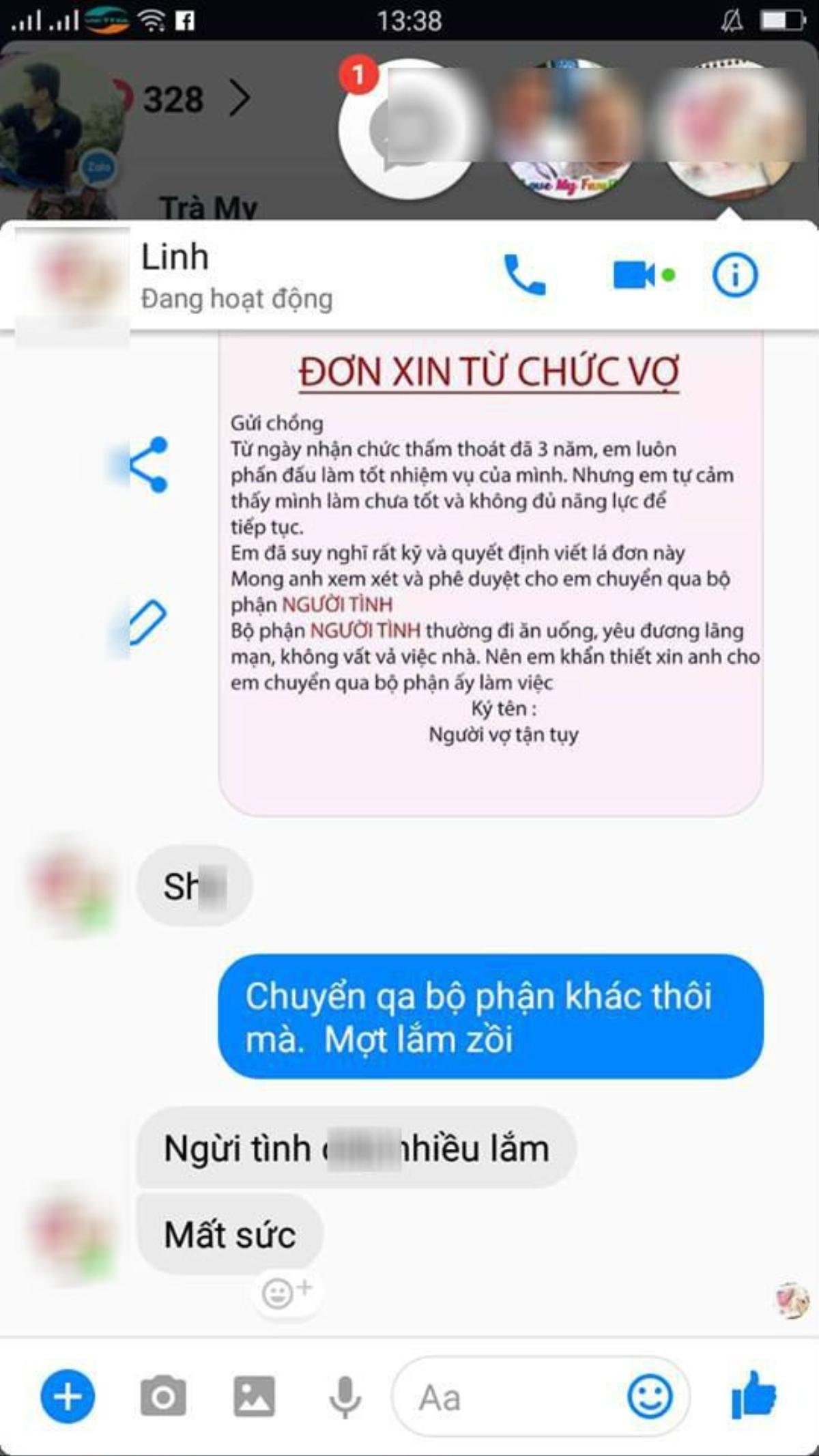 Rộ trào lưu nhắn tin 'xin từ chức vợ chuyển sang bộ phận người tình' để thử chồng của hội chị em Ảnh 5