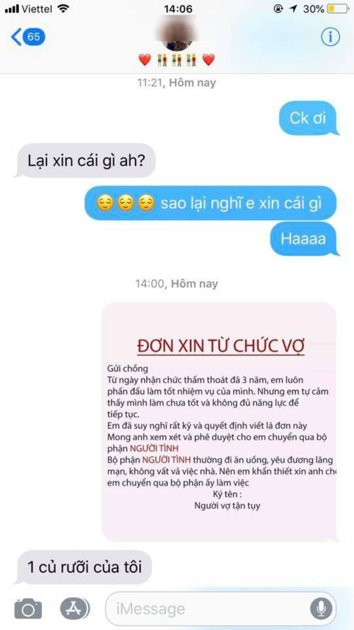 Rộ trào lưu nhắn tin 'xin từ chức vợ chuyển sang bộ phận người tình' để thử chồng của hội chị em Ảnh 7