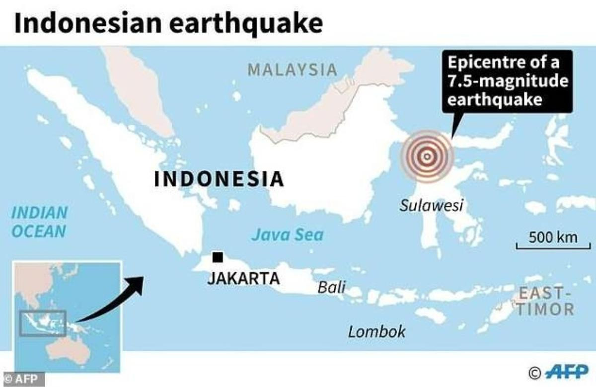 Sóng thần cao 2 m tấn công thành phố ở Indonesia sau động đất 7,5 độ Richter Ảnh 1