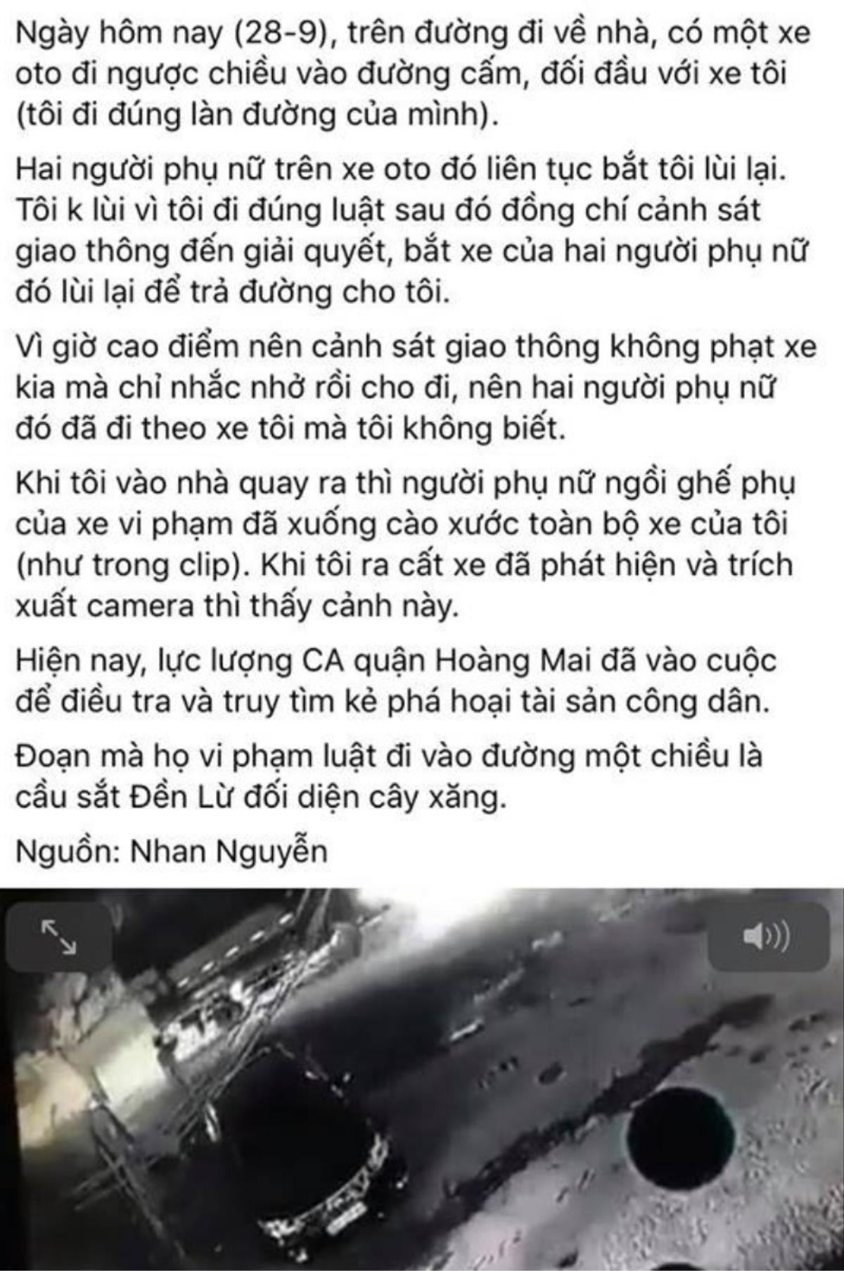 Người phụ nữ ăn mặc sang chảnh lén cào xước xe ô tô Camry trong đêm tối sau khi bị bắt lùi xe vì… đi ngược chiều Ảnh 1