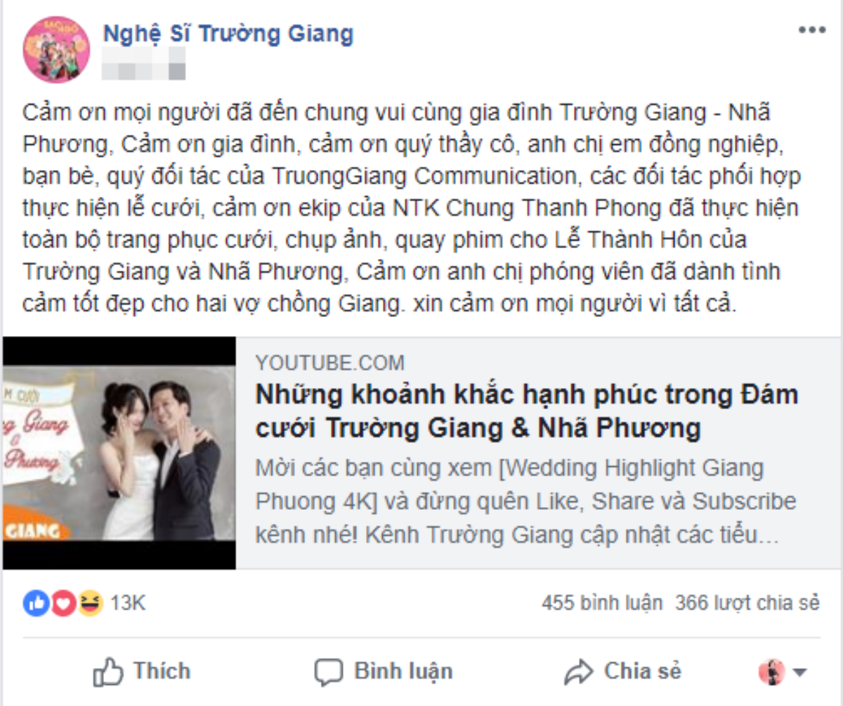 Ơn giời! Cuối cùng Trường Giang cũng xuất hiện sau đám cưới rồi Ảnh 1