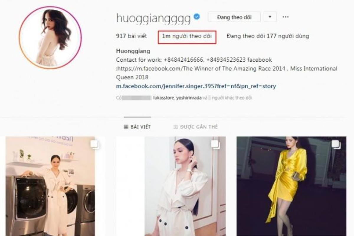 Hoa Hậu  Hương Giang đạt 1 triệu Followers trên Instagram Ảnh 1