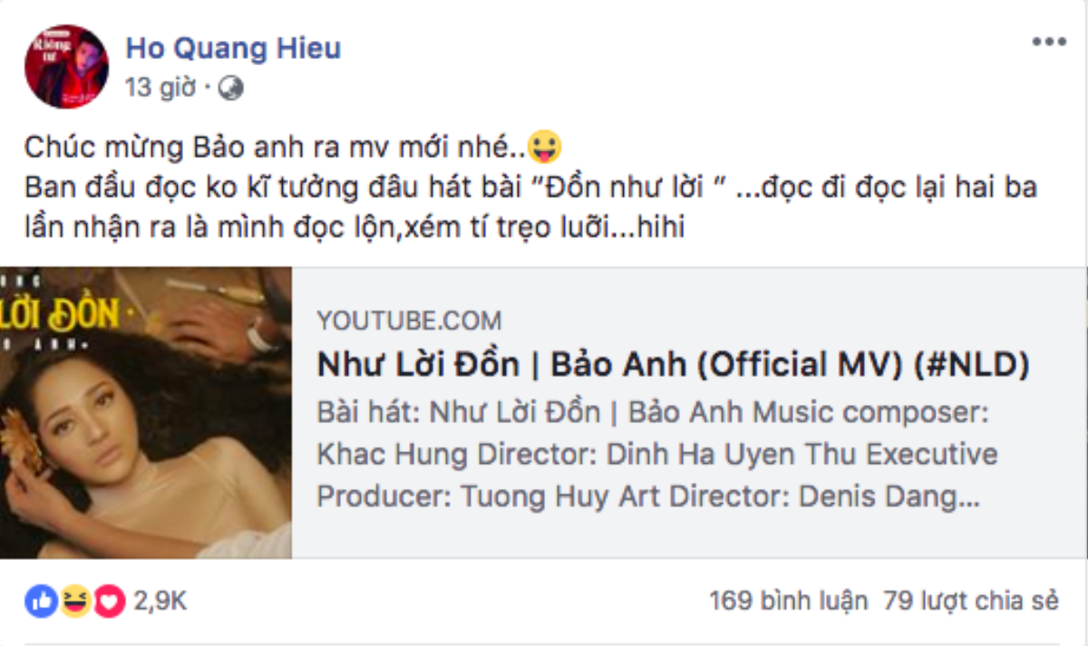 Bảo Anh cứ yên tâm ghi hình The Voice Kids nhé, share MV mới đã có 'tình cũ' Hồ Quang Hiếu lo rồi Ảnh 2