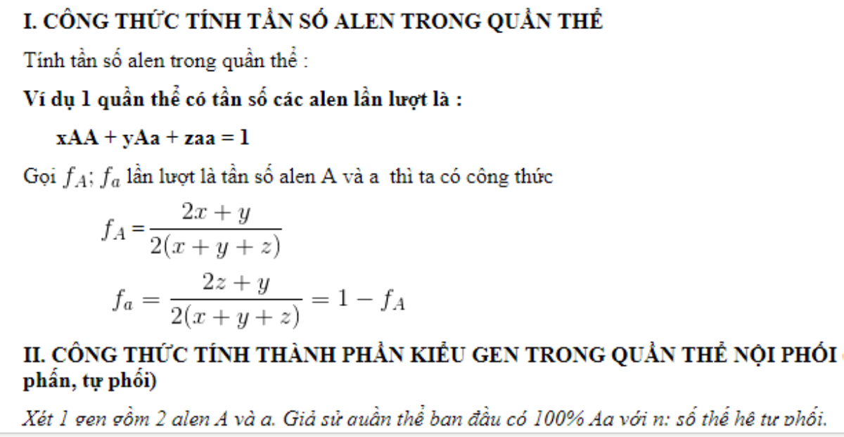 Không ai nghĩ môn Sinh khó đến thế cho đến khi nhìn lại loạt công thức tính toán di truyền gen kinh điển này Ảnh 6