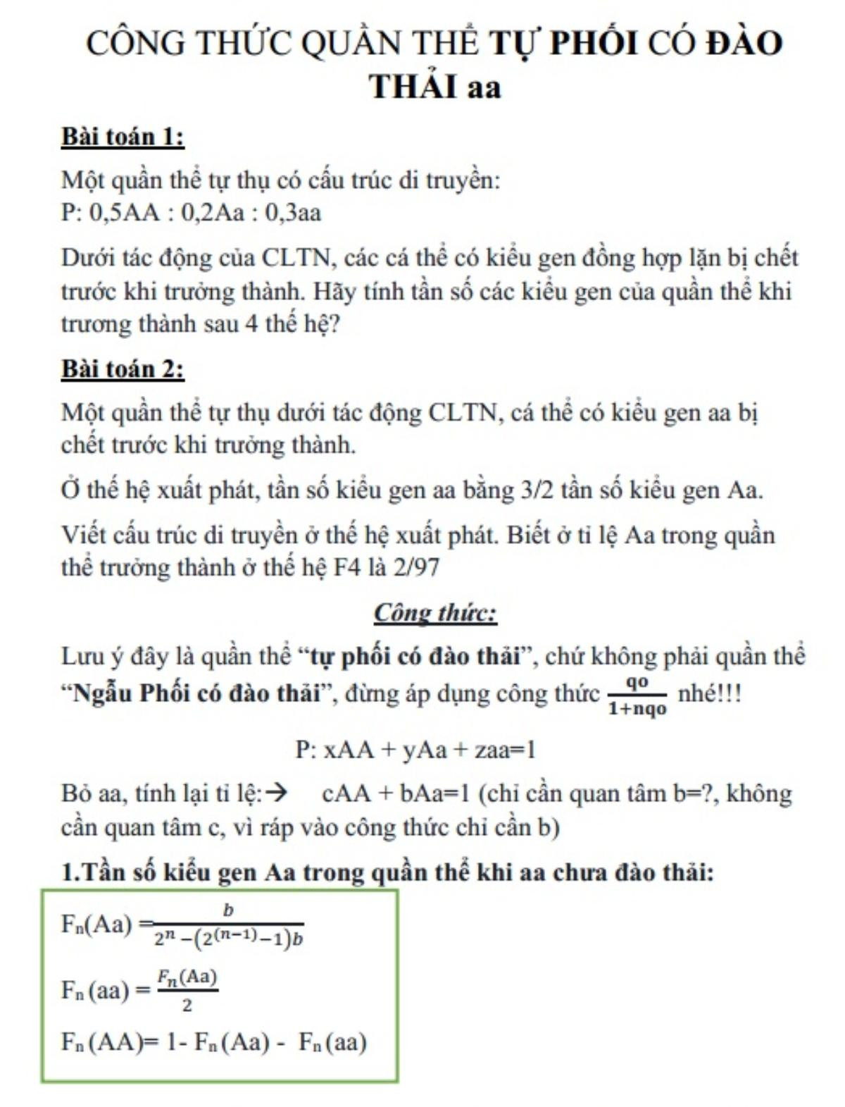 Không ai nghĩ môn Sinh khó đến thế cho đến khi nhìn lại loạt công thức tính toán di truyền gen kinh điển này Ảnh 9