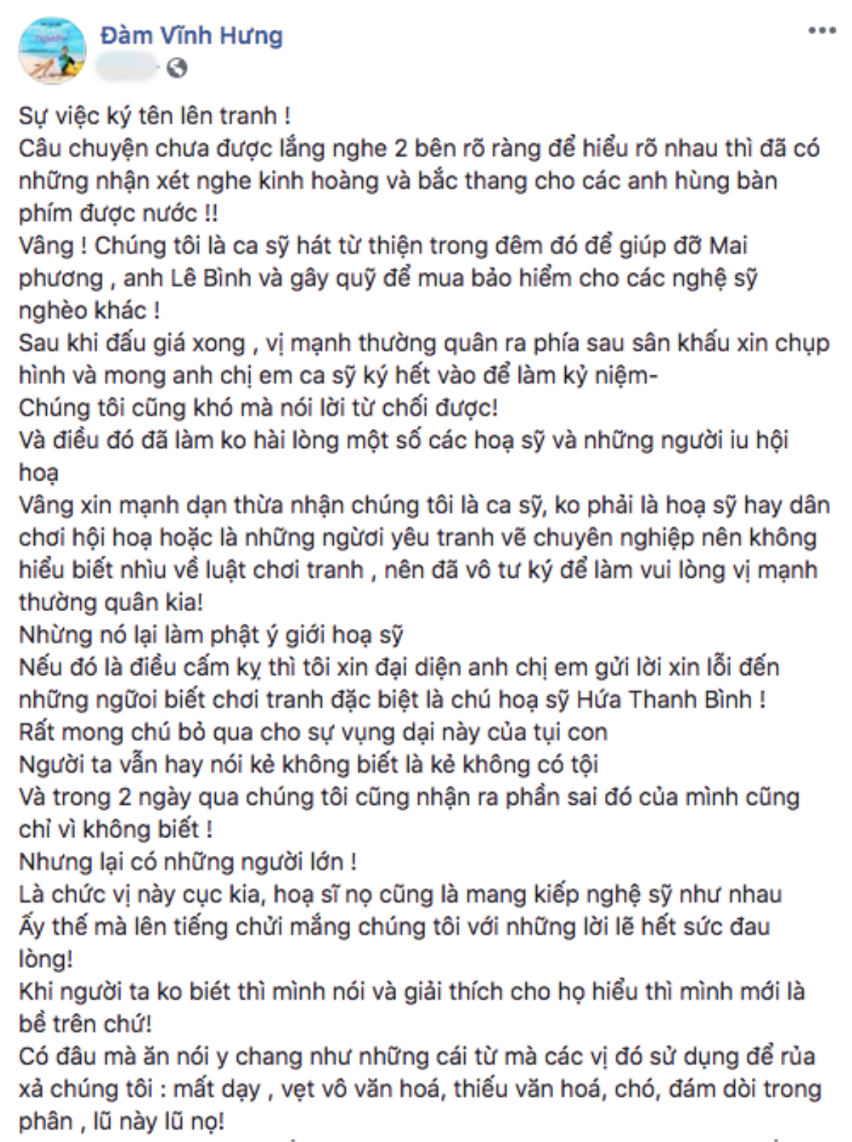 Những đáp trả 'cực gắt' của Đàm Vĩnh Hưng về phản ứng trái chiều từ khán giả trước sự việc ký tên lên tranh quý đấu giá Ảnh 1