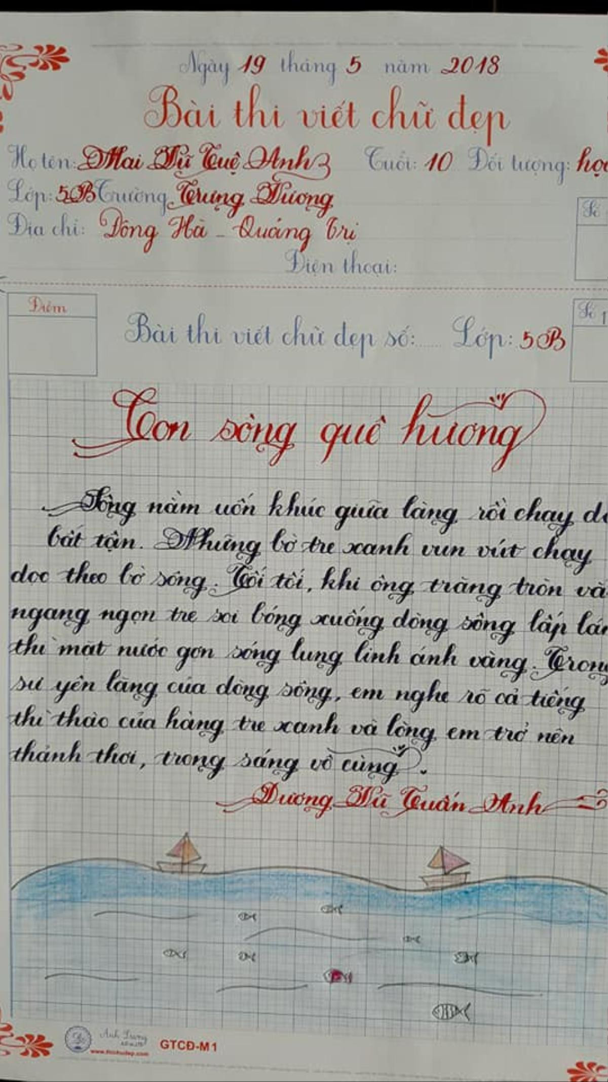 Danh sư xuất cao đồ: Học trò của cô giáo viết chữ như vẽ tranh cũng có nét bút đẹp hơn cả máy in Ảnh 4