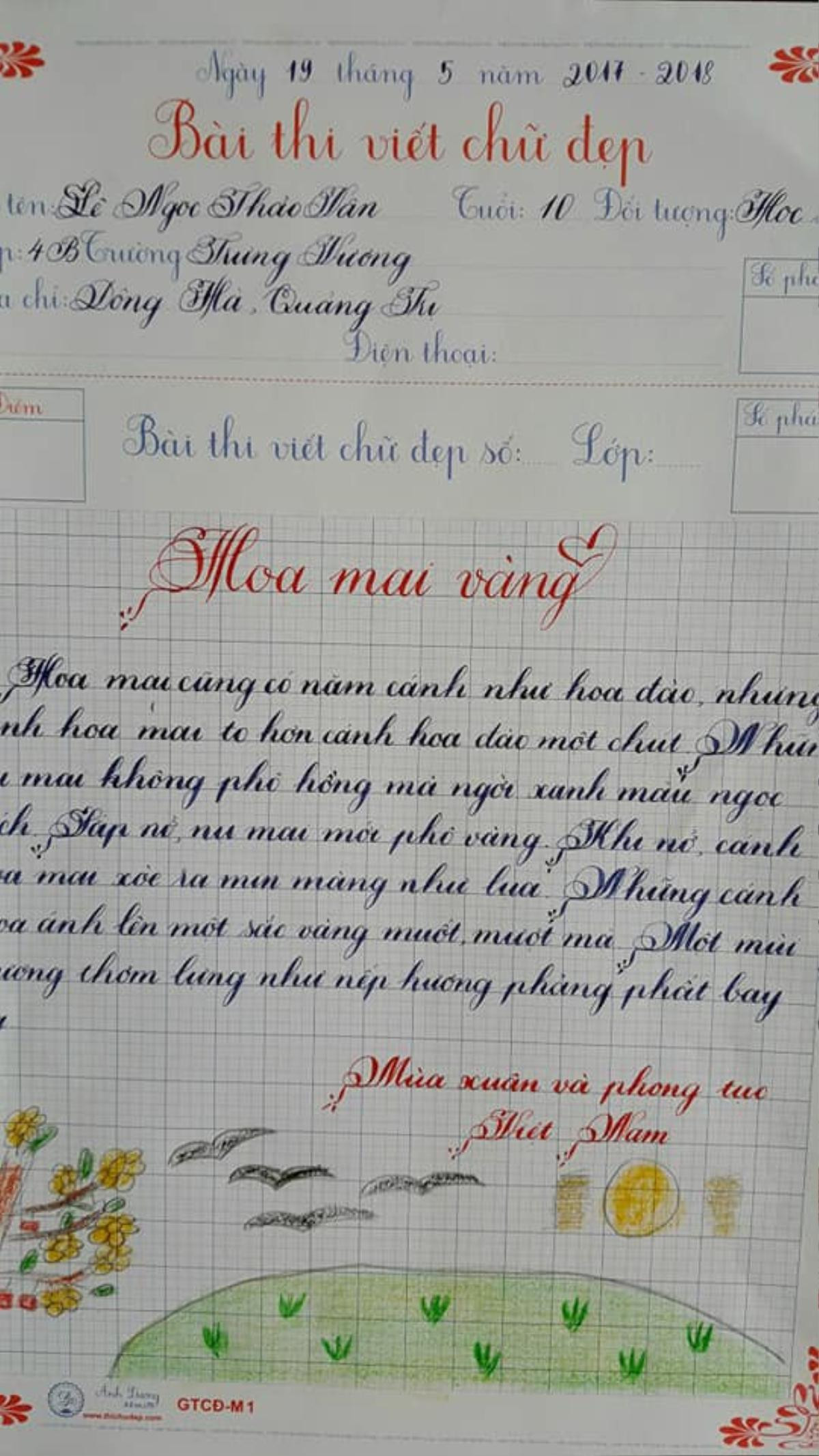 Danh sư xuất cao đồ: Học trò của cô giáo viết chữ như vẽ tranh cũng có nét bút đẹp hơn cả máy in Ảnh 8