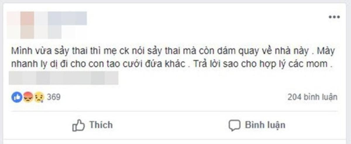 Con dâu vừa sảy thai mẹ chồng không thương xót còn đuổi đi để kiếm vợ mới cho con trai khiến hội chị em phẫn nộ Ảnh 1