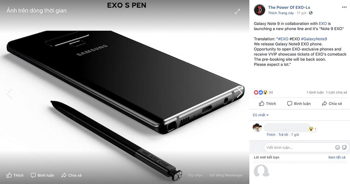 Rò rỉ hình ảnh Galaxy Note 9  phiên bản EXO tuyệt đẹp, tặng luôn vé mời xem concert miễn phí Ảnh 1