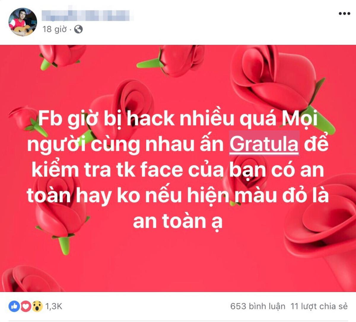 Người dùng Facebook Việt Nam lại bị lừa comment 'Gratula' để kiểm tra an toàn tài khoản Ảnh 1