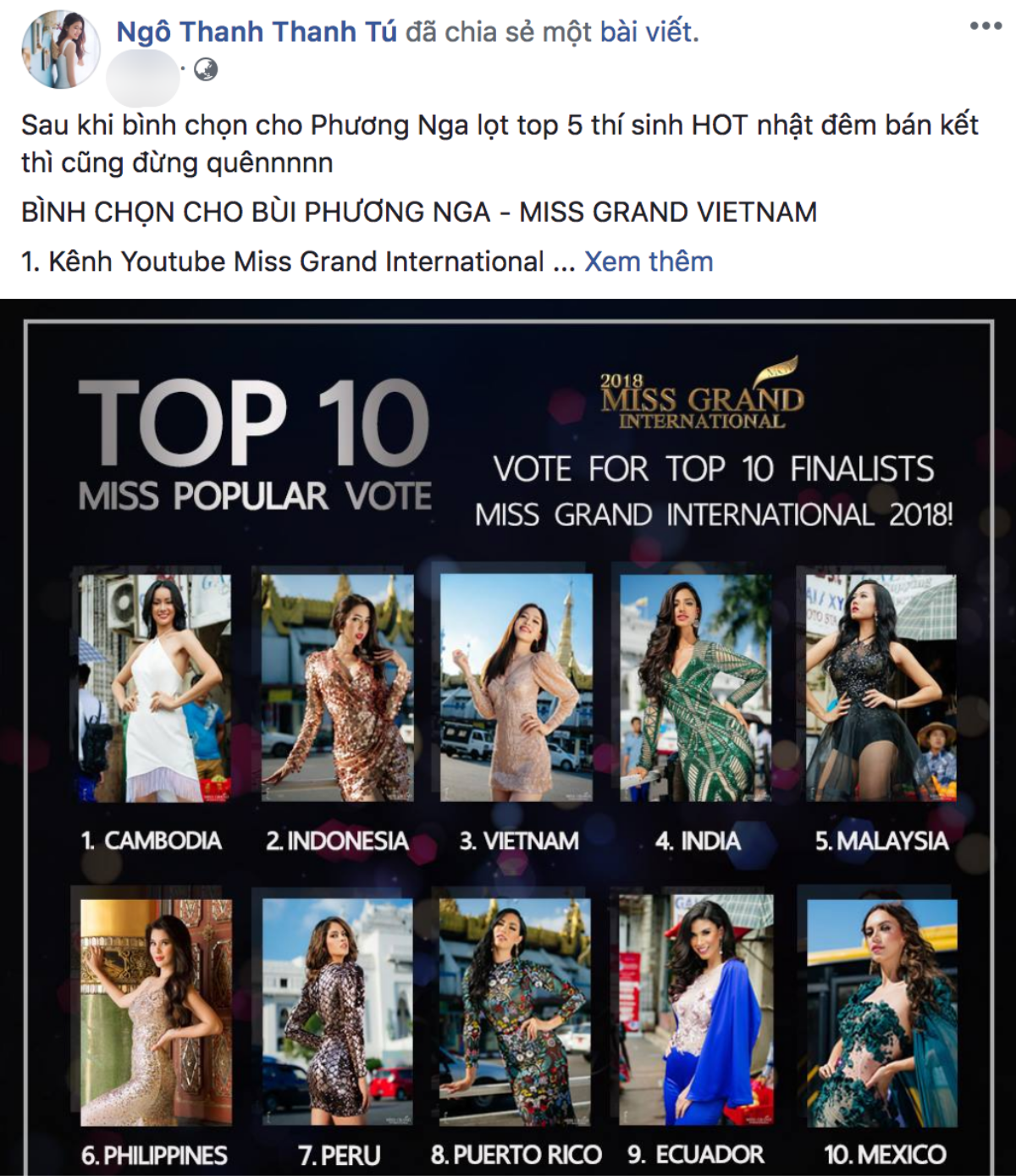 Chung kết Miss Grand International 2018: Phương Nga chỉ cần thi tốt, kêu gọi vote đã có 'hội chị em' Hoa hậu, Á hậu lo Ảnh 2