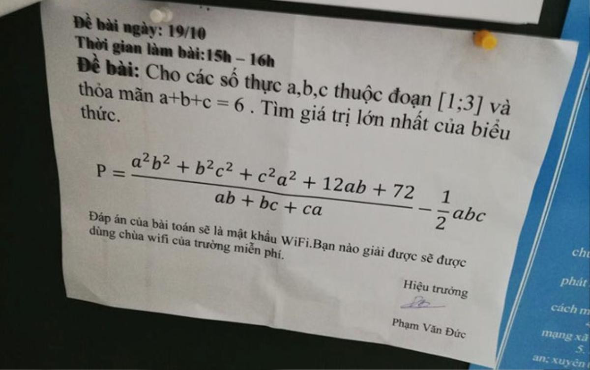 Tưởng đùa mà có thật, học sinh An Giang phải giải toán để có mật khẩu dùng Wi-Fi miễn phí ở trường Ảnh 1