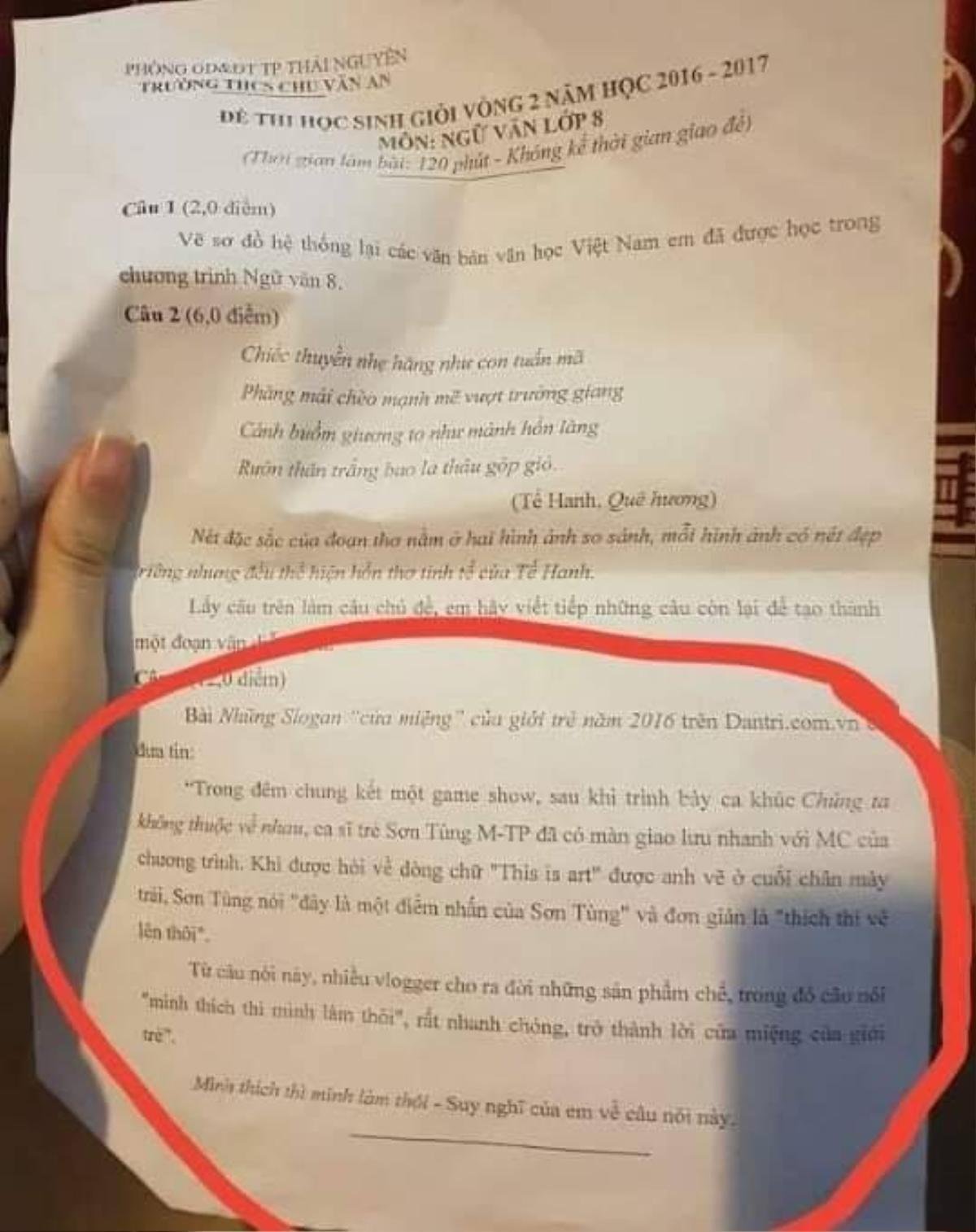 Khi cái tên Sơn Tùng M-TP là nguồn cảm hứng cho muôn kiểu đề thi của thầy cô giáo Ảnh 5
