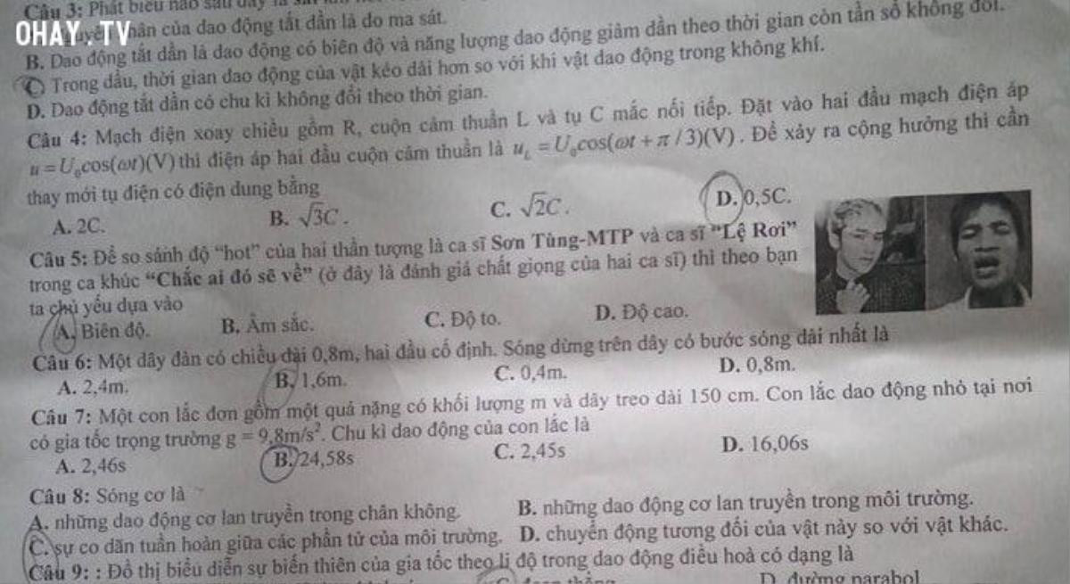 Khi cái tên Sơn Tùng M-TP là nguồn cảm hứng cho muôn kiểu đề thi của thầy cô giáo Ảnh 8