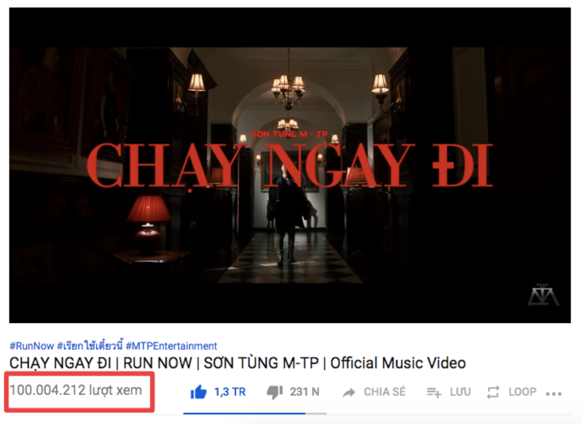 'Chạy ngay đi' chính thức cán mốc 100 triệu views, thời gian MV Sơn Tùng M-TP đạt con số này là… Ảnh 2