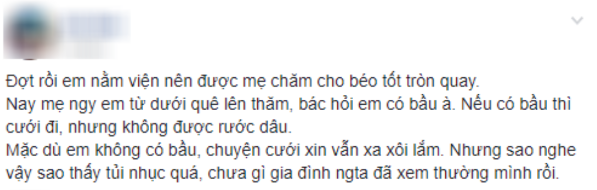 Ốm đau nằm viện được mẹ người yêu lên thăm nhưng câu nói của bà khiến cô gái trẻ cảm thấy tủi nhục Ảnh 1