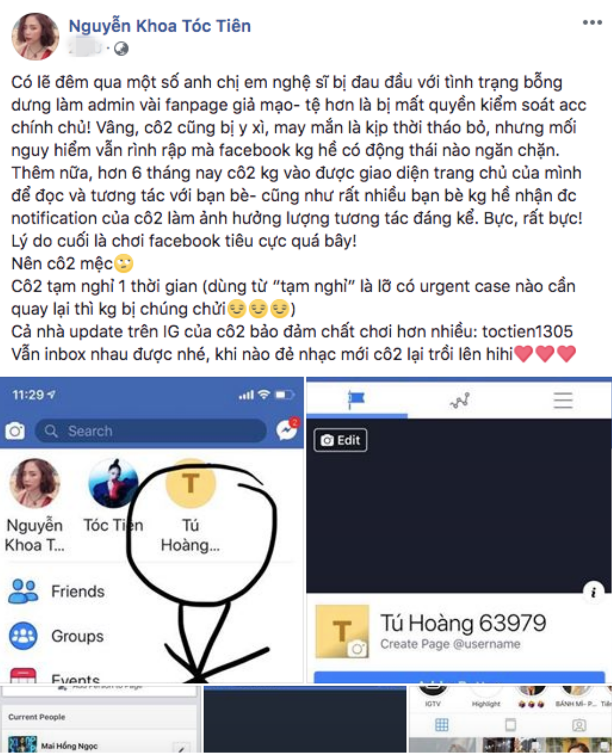 Không chỉ Noo Phước Thịnh, Sơn Tùng mà Tóc Tiên cũng phải muốn tạm 'khoá tài khoản facebook' vì lí do này Ảnh 1