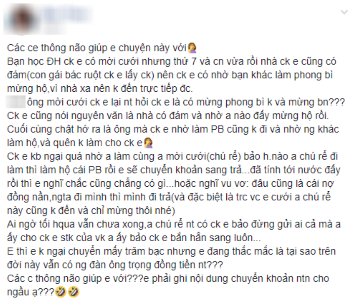 Bận không thể đi đám cưới, anh chàng bị chú rể đeo bám 'đòi tiền mừng' và chốt hạ nhắn luôn số tài khoản nhắc chuyển tiền Ảnh 1