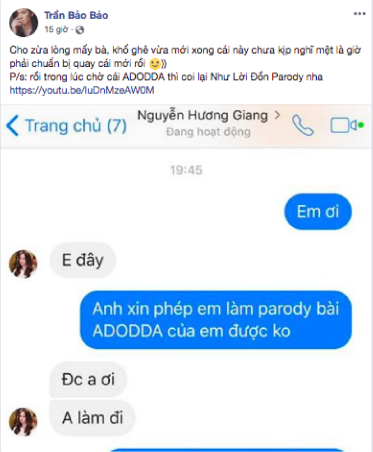 #ADODDA ra mắt chưa đầy 1 tuần, BB Trần hứa hẹn sẽ tung phiên bản parody cực chất Ảnh 1