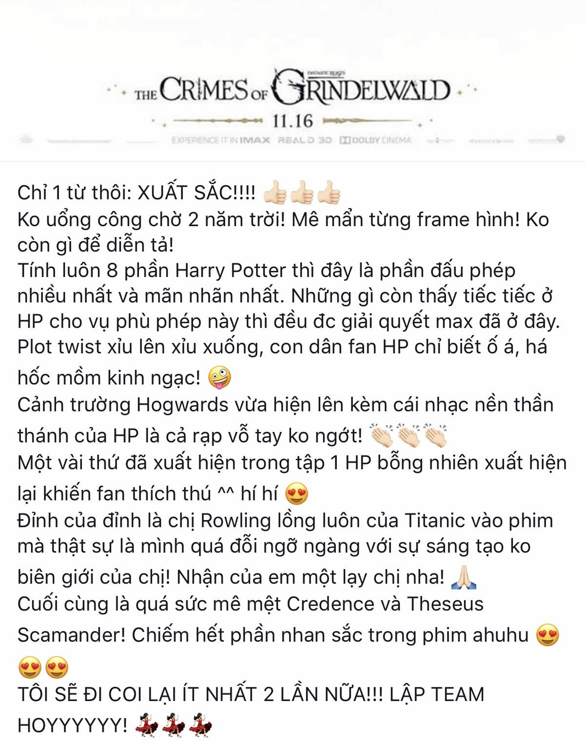 Khán giả Việt tranh cãi nảy lửa về phim ‘Fantastic Beasts 2’ Ảnh 2