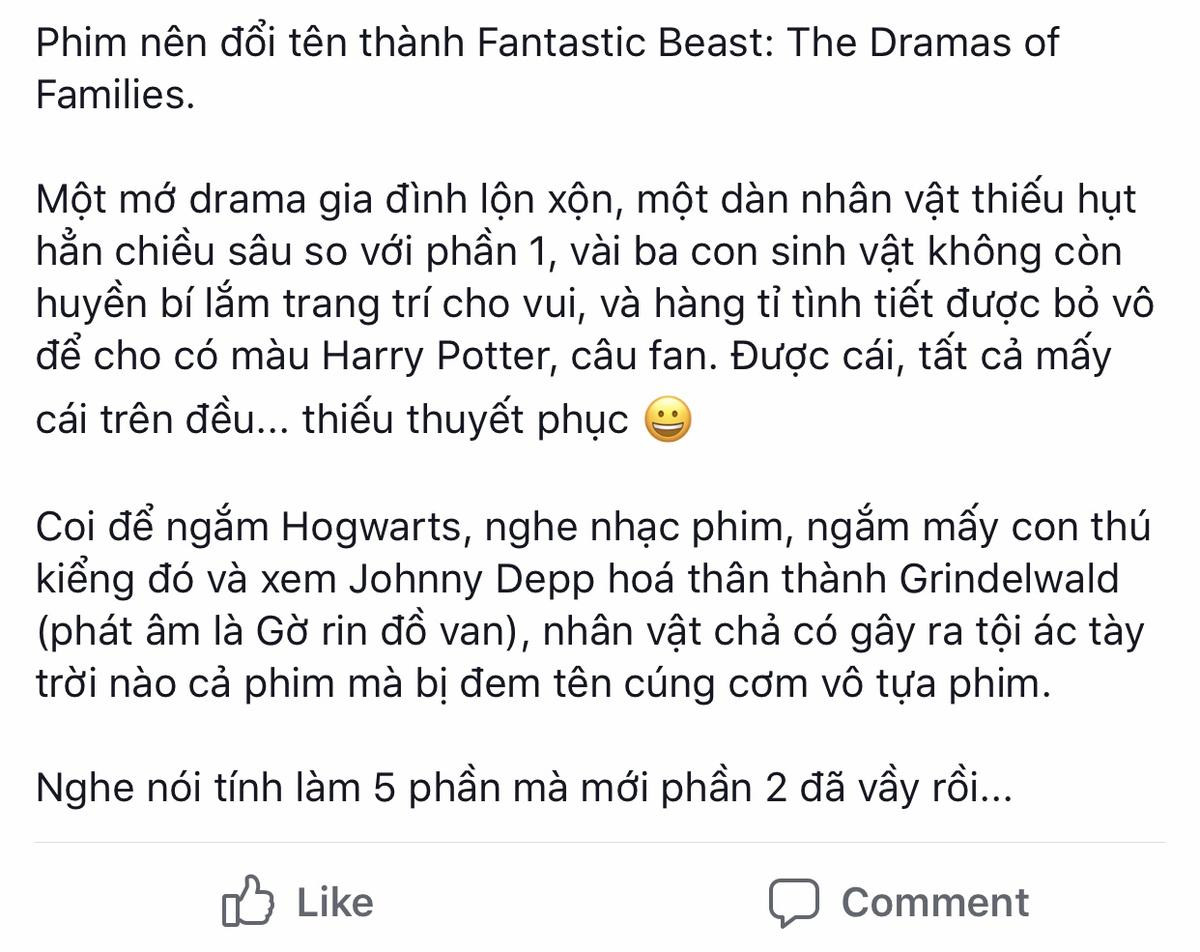 Khán giả Việt tranh cãi nảy lửa về phim ‘Fantastic Beasts 2’ Ảnh 11