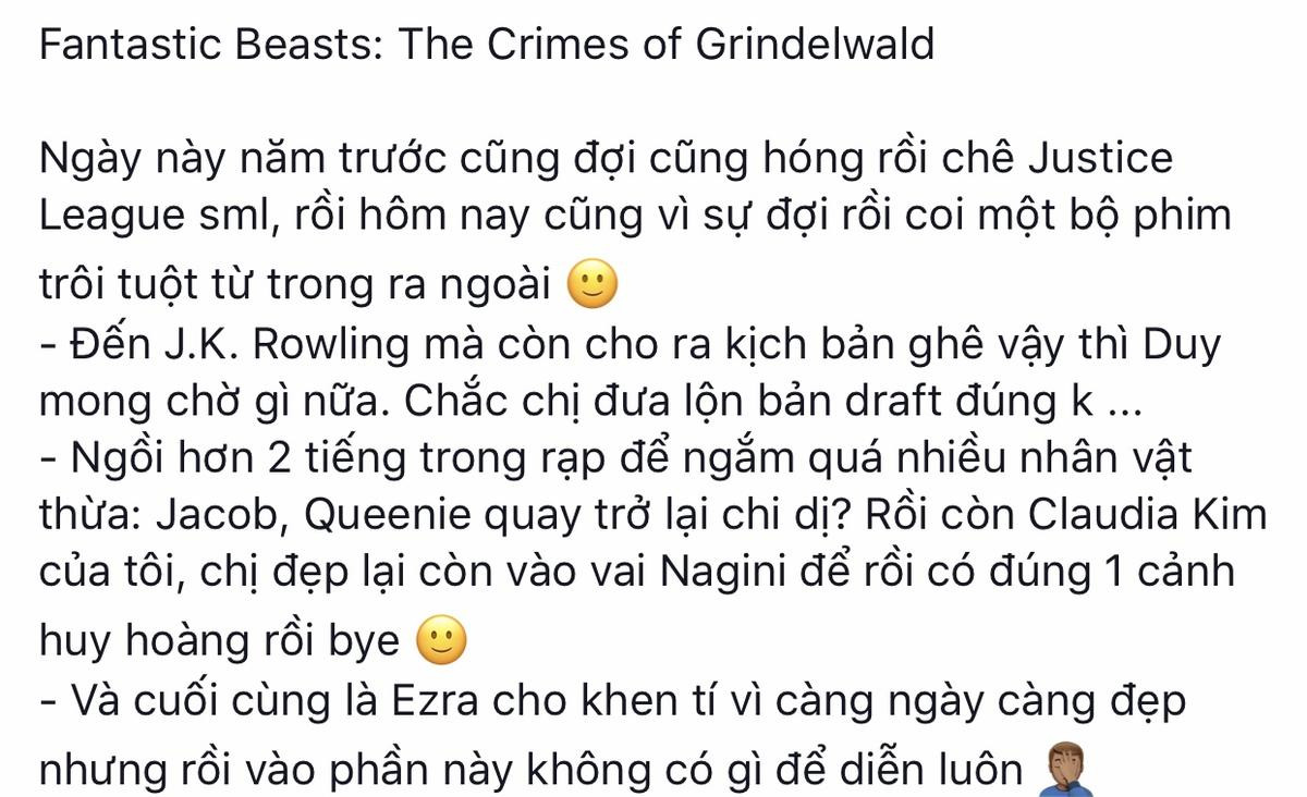 Khán giả Việt tranh cãi nảy lửa về phim ‘Fantastic Beasts 2’ Ảnh 9