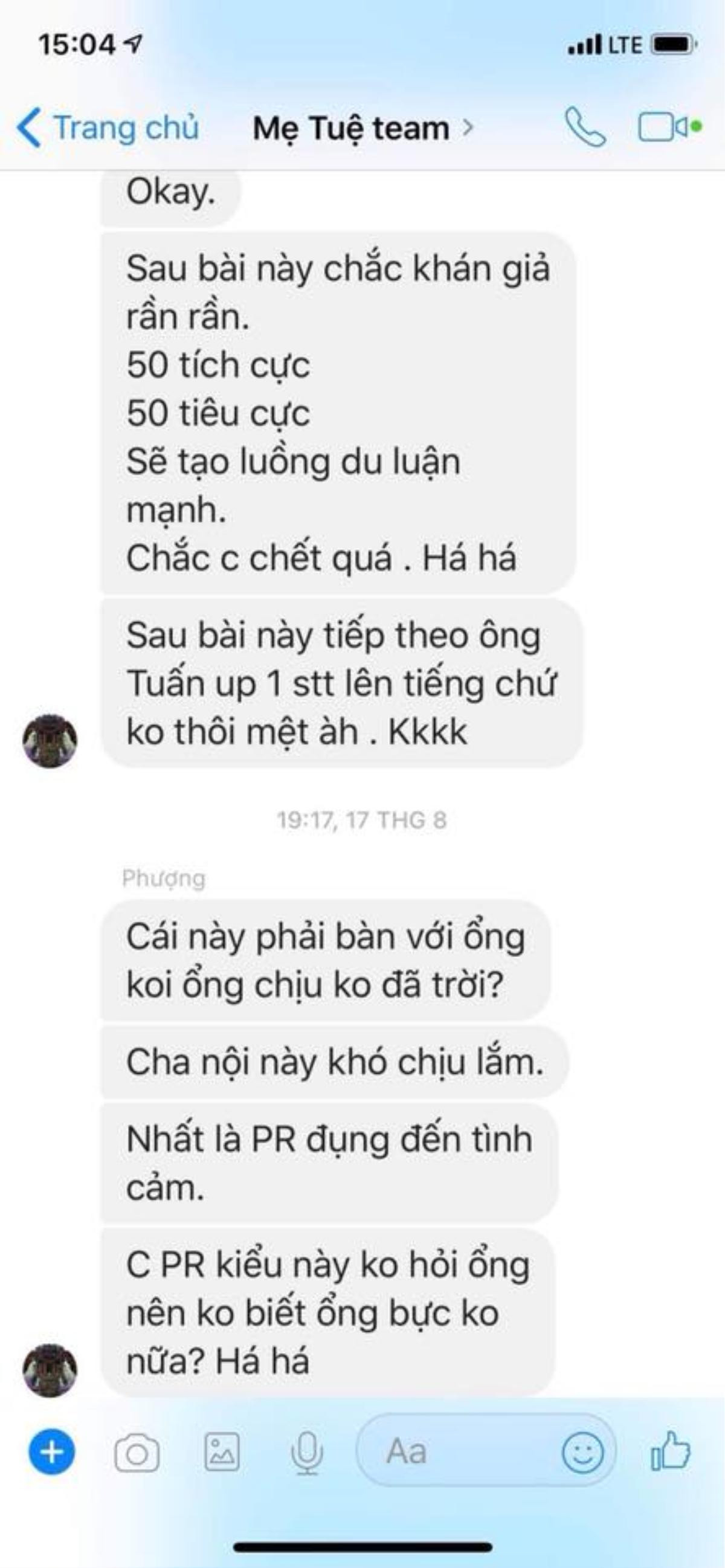 An Nguy tung tin nhắn tố Cát Phượng là 'đạo diễn' scandal tình cảm của cô và Kiều Minh Tuấn để PR phim? Ảnh 4