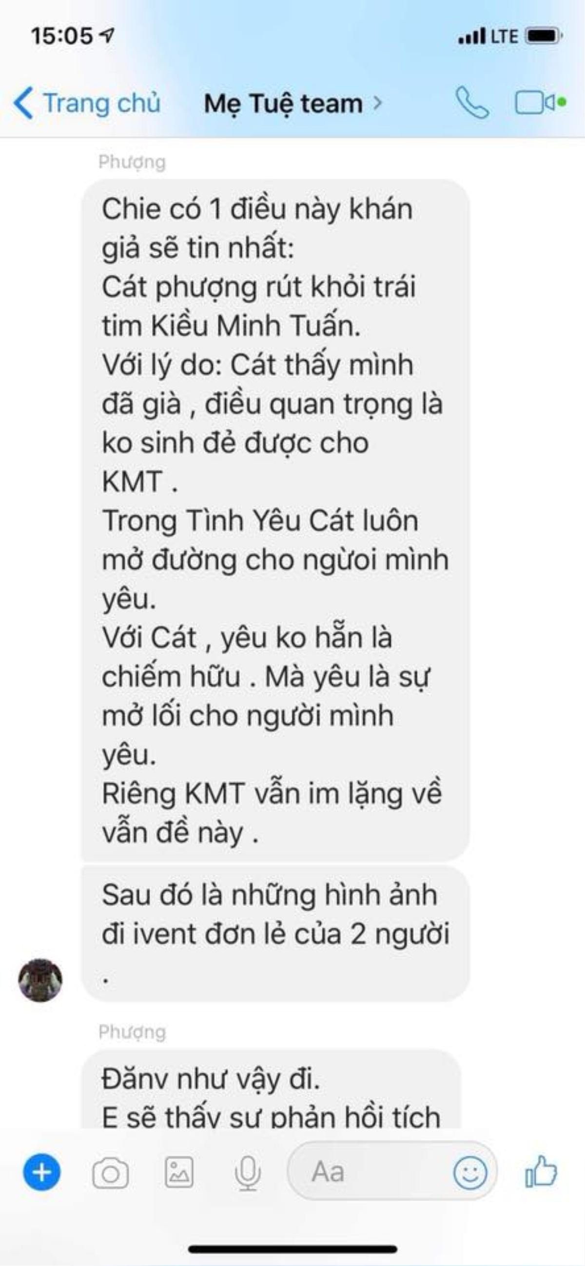 An Nguy tung tin nhắn tố Cát Phượng là 'đạo diễn' scandal tình cảm của cô và Kiều Minh Tuấn để PR phim? Ảnh 3